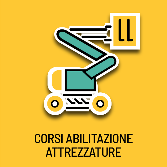 Icona di un macchinario industriale che rappresenta i corsi per l'abilitazione attrezzature erogati da Officina Consulting